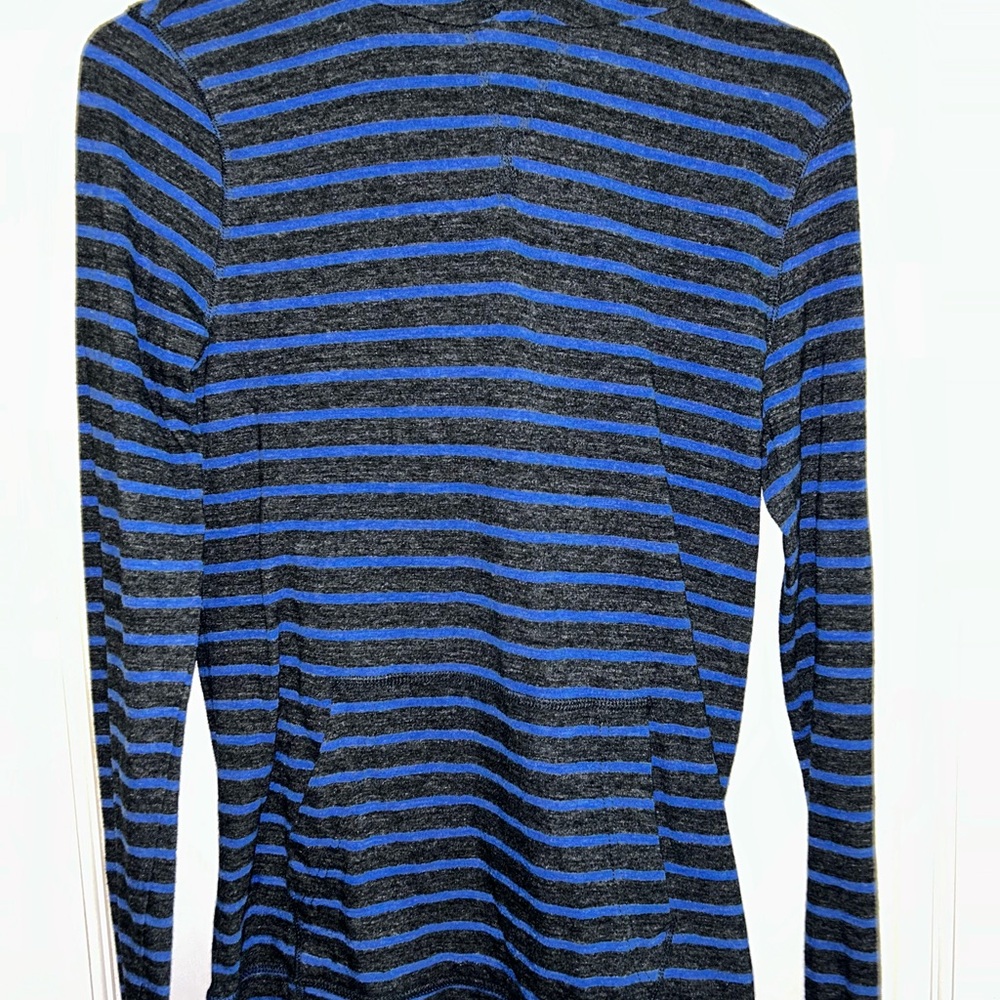 Aeropostale Blue and Gray Striped Hoodie
